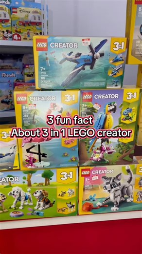 Children’s Toys, Games and Gifts on Instagram: "🧱✨ Unleash Triple Creativity with LEGO Creator 3-in-1! ✨🧱 Why settle for one toy when kids can build 3 amazing models from a single set? 🚗🏠🦖 With LEGO Creator, they can build, rebuild and re-imagine as many times as they want. No limits. No boredom. Just endless FUN! Perfect gift for kids🔥🎄❤️ Lego Creator Race Plane 34,500 Lego creator retro camera 48,800 Lego creator pink flamingo 73,400 Lego creator panda family 97,800 Lego creator beach c