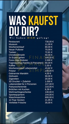 44K views · 8 comments | Wofür habt ihr am Wochenende Geld ausgegeben? #geld #ausgabe | Finance Made Simple - Einfach Finanzen | Facebook