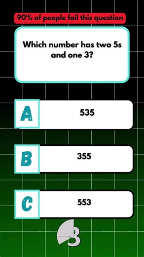 Which number has two 5s and one 3? #brainteaser #puzzle #quiz #fun