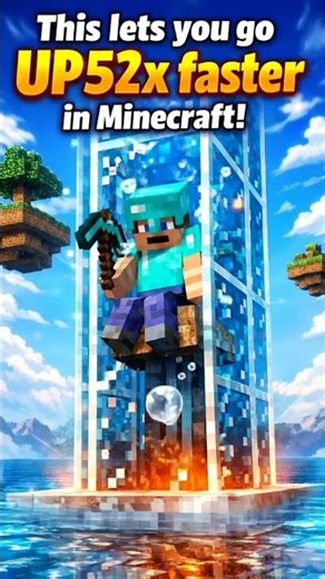 “Go UP 10x Faster in Minecraft! 🚀 Secret Water Elevator Trick”