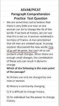 Ace the ASVAB: Paragraph Comprehension Practice Test #acetheasvab #grammarhero