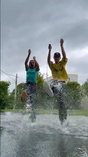 VIRAL TIKTOK DANCE IN A PUDDLE! - Cadel and Mia 🥰🥹😭 #shorts #couple