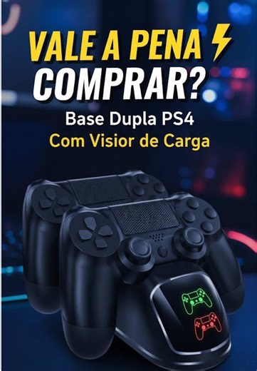 Carregador Base Duplo PS4 com Visor de Carga 🎮⚡ Vale a Pena? Review completo do carregador base duplo para controle DualShock 4. ✔️ Suporte para 2 controles ✔️ Visor indicador de carga ✔️ Design com manete estilo joystick ✔️ Organização e praticidade Testei na prática: tempo de carregamento, estabilidade e custo-benefício. Confira antes de comprar. #carregador #carregadordecontrole #ps4 #ps3 #ps5
