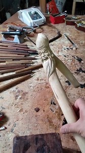 Beautiful wood sticks carving process. #woodart #woodworking #woodcarving #walkingcane #cane | WoodArts