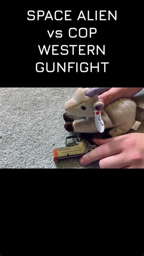 space alien vs cop western gunfight #shorts