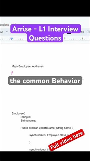 Java Interview Prep: Arrise 1st Round Questions Explained! #shorts #javainterviewquestions #java