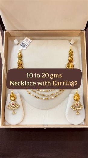 Suhas Jewellers®️ on Instagram: "10-20 gms Necklace with Earring sets❤️✨🫶🏻 Suhas Jewellers, Khammam. Contact us at 8121924770 for price details✨"