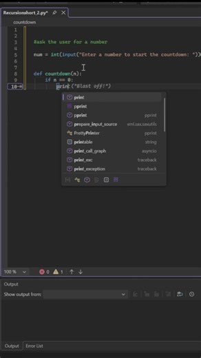 Python countdown recursive function #python #coding