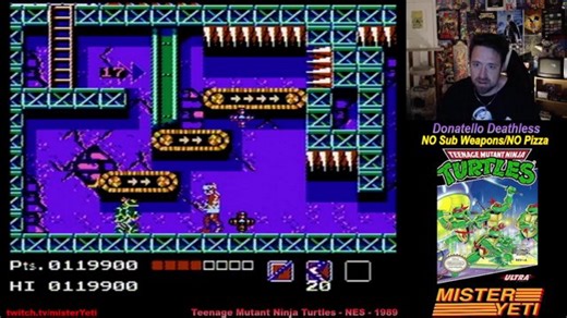 TMNT | NES - Donatello Deathless/NO Pizza/NO Sub Weapons attempts