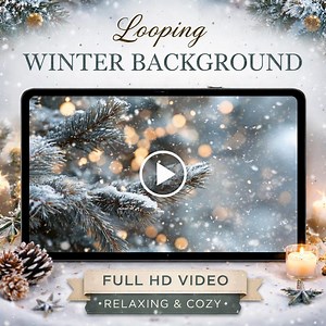Christmas Background Snow Falling Loop | Winter Pine Animated Background | Cozy Ambience Video for Scenes and Decor - Etsy UK
