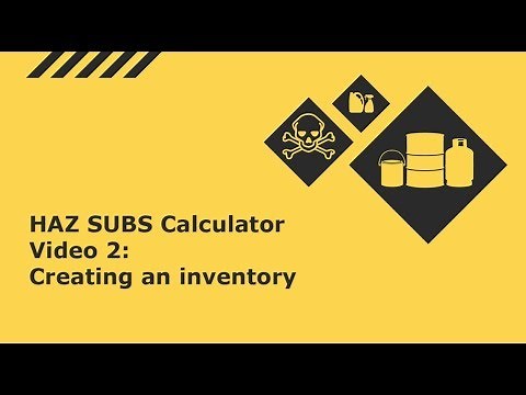 Hazardous substances calculator - creating an inventory