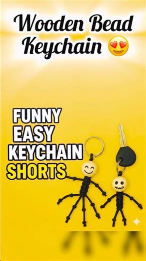 DIY Cute & Funny Keychain | Wooden Beads Se Bana Awesome Keychain #shortfeed #trending