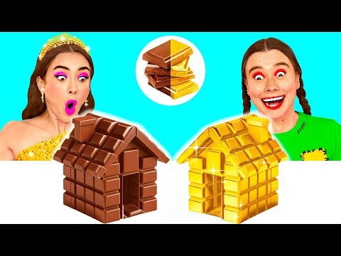 チョコレートの食べ物 vs 本物の食べ物のチャレンジ | キッチンでの面白い状況 Fun Fun Challenge