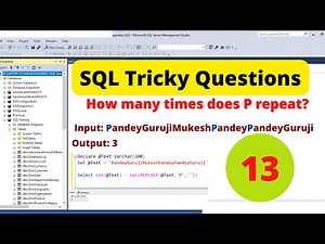13.SQL Tricky Questions|How to count the number of repeatable characters in SQL by Pandey Guruji