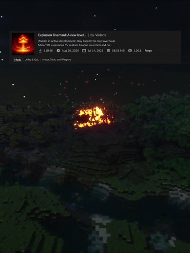 Mod Explosion Overhaul para Minecraft: Nuevas características