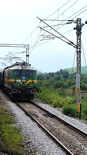 Wag9hc locomotive in goods train 🚂 #railway #transport #goodstrains #ytshorts #shyam_hembram