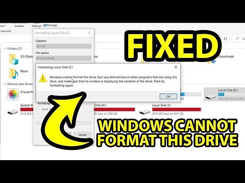 Windows Cannot Format This Drive Quit Any Disk Utilities or Other Programs #windows #partition