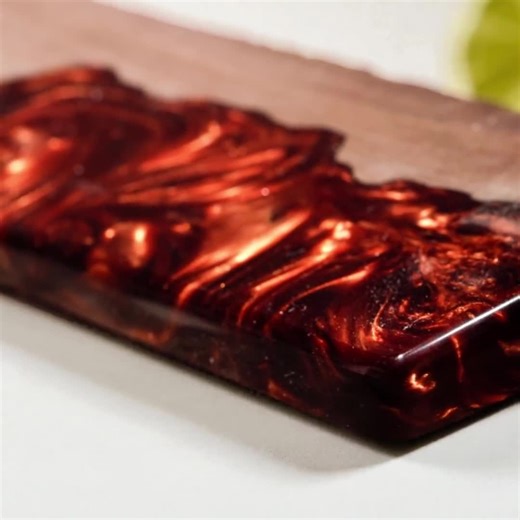 Custom Golden Red Artisan Wrist Rest, Handmade Resin & Wood Keyboard, Luxury Gift for Keyboard Lovers - Etsy