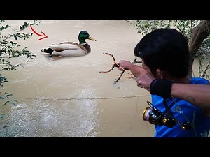 DIY Insane Powerful Slingshot From Hard Steel | Powerful Slingshot Vs Huge Fish & Duck!