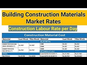 Building Material Price 2022 ¦¦ Construction Materials Rate 2022 | Construction Labour Rate 2022