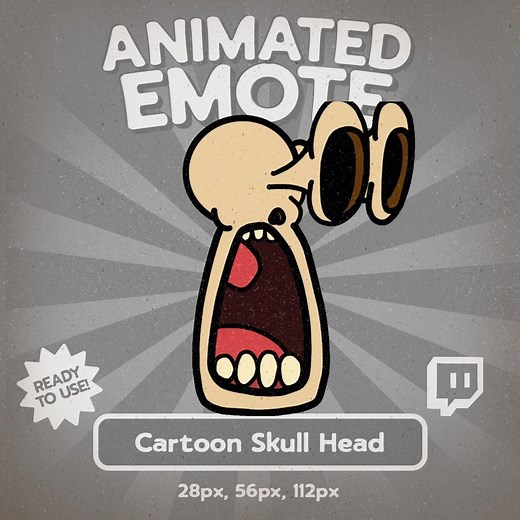 Shocked Skull Twitch Emote: Funny Animated Screaming GIF - Etsy