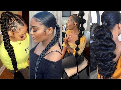 Trendy Ponytail hairstyles for black women 💥 Cute ponytail hairstyles for African American