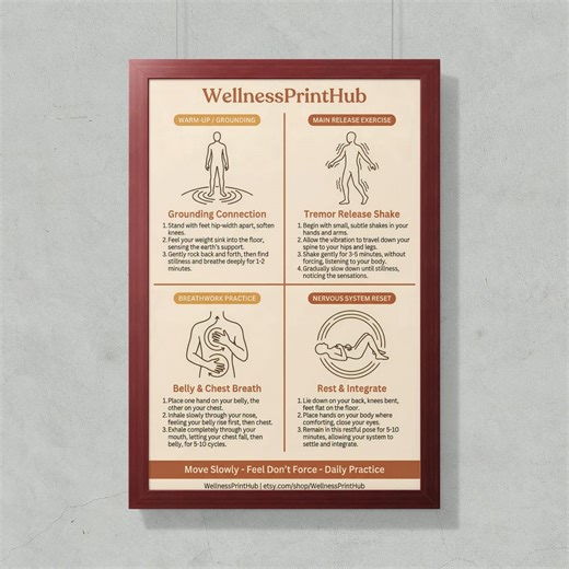 Somatic Exercises Poster, Nervous System Reset, Stress Anxiety Relief, Trauma Healing Chart (digital Download) - Etsy