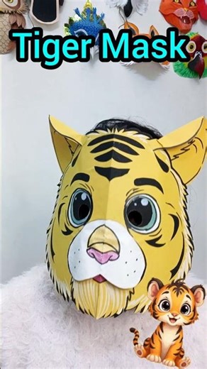 tiger mask making | tiger craft | animal mask #papercraft #tiger #maskmaking #animalcostume #craft