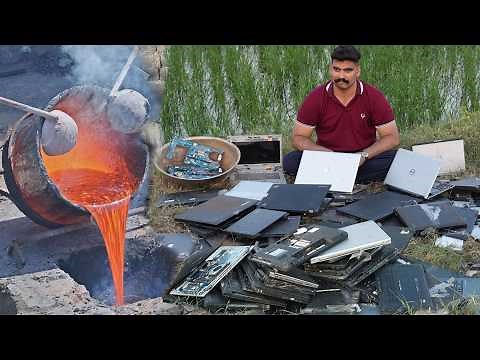AMAZING PROCESS! How 24K Pure Gold Extraction from Wasted Laptop's💻 | Gold Recover from waste Laptop