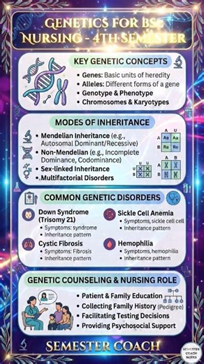 Bsc Nursing 4th Sem Short Notes 🔥 Genetics #shorts