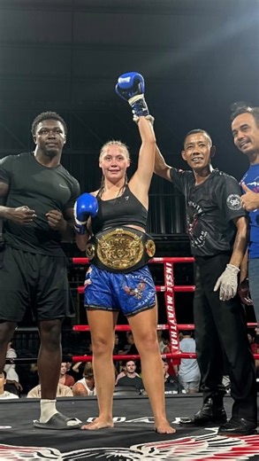 Lena won the belt at Insee Muay Thai against Veronica Tiger Muay Thai. She cut her opponent in the first round and controlled every round. Now she gets two days off and then back to training. #muaythaitraining #rawaimuaythai #thaiboxing #muaythai #rawaichamps | Rawai Muay Thai