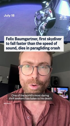 Extreme athlete Felix Baumgartner, the first skydiver to fall faster than the speed of sound, was killed in a crash along the eastern coast of Italy, according to an official. He was 56. | NBC News