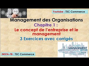 Management des organisations : le concept de l'entreprise 3 exercices avec corrigés