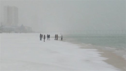 Rare Florida Panhandle snow blankets Panama City Beach