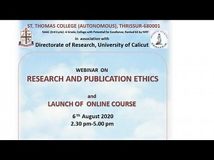 WEBINAR ON RESEARCH AND PUBLICATION ETHICS