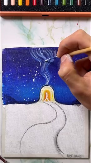 Painting a portal to inner light with acrylic technique