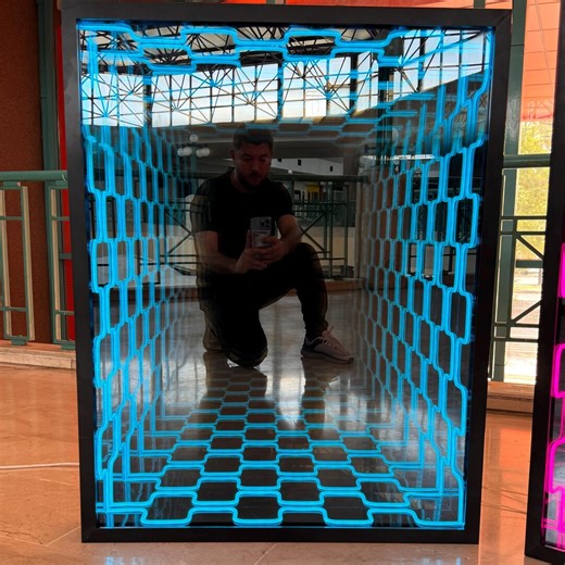 Custom Infinity Neon Mirror, Neon Mirror Wall Decor Decorative Wall Led Mirror, Infinity Mirror LED Wall Art, Modern Illusion Light - Etsy