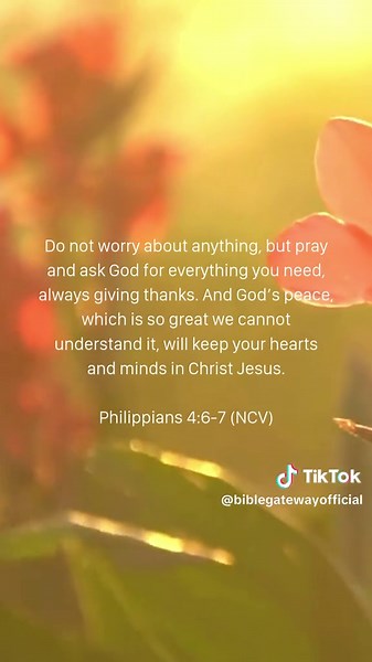 Do not worry about anything, but pray and ask God for everything you need, always giving thanks. And God’s peace, which is so great we cannot understand it, will keep your hearts and minds in Christ Jesus.- Philippians 4:6-7 (NCV) ❤️