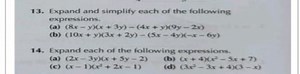 13. Expand and simplify each of the following expressions.(a) ... | Filo
