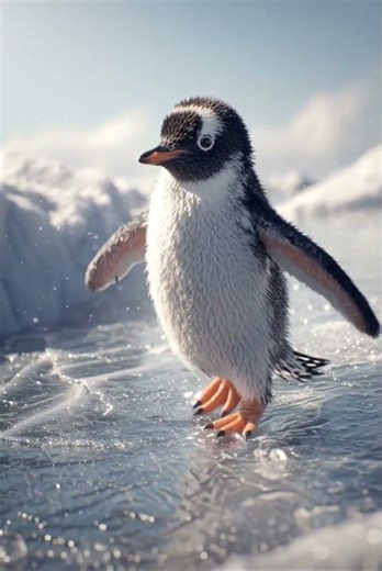 Cute Baby Penguin Walk 🐧✨ | Adorable Animal Short