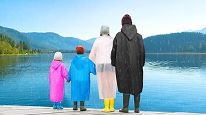 Watch Rain Poncho for Adult Kids, Reusable Raincoat for Travel on Amazon Live