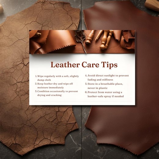 Leather Care Tips Template | Editable Canva Guide | Printable Instructions | Small Business Insert - Etsy