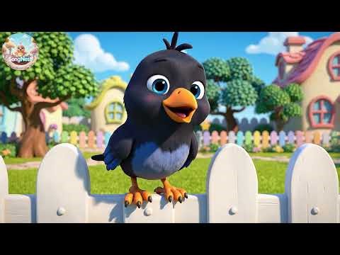 The Little Crow Goes Caw Caw Caw | Fun Kids Rhyme with Animal Sounds