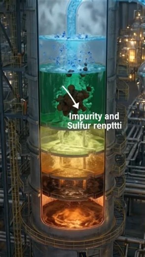 How Crude Oil is Refined into Petrol & Diesel | Oil Refinery Process Explained #shortvideo