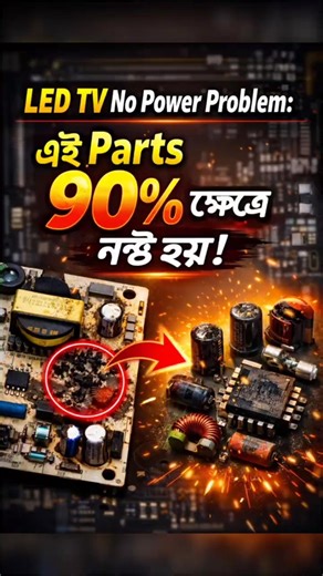 LED TV No Power Problem | Power Supply MOSFET Short | #shorts #electronics
