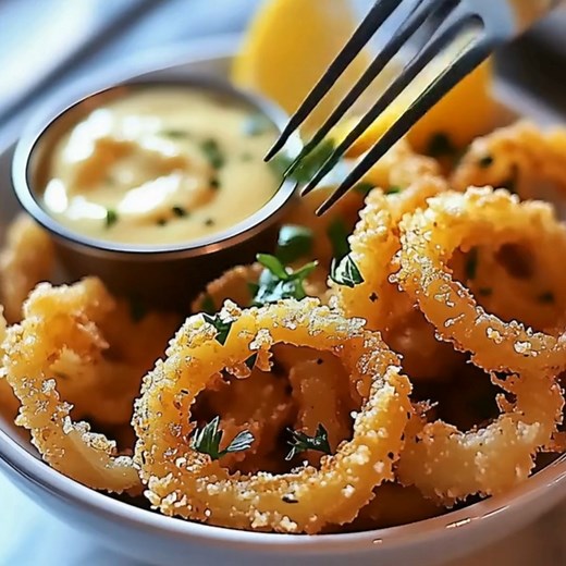 Calamars frits croustillants avec sauce aïoli Ingrédients : 1. 600 g d’anneaux de calamars (frais ou décongelés) 2. 150 g de farine 3. 100 g de fécule de maïs (maïzena) 4. 1 c. à café de paprika doux (ou piment doux) 5. Sel et poivre 6. Huile de friture (tournesol, arachide ou végétale) 7. 1 jaune d'œuf 8. 1 gousse d’ail finement écrasée 9. 150 ml d’huile d’olive ou huile neutre 10. 1 c. à café de jus de citron Directions : Préparer la sauce aïoli : 1.1. Dans un bol, fouettez le jaune d'œuf avec