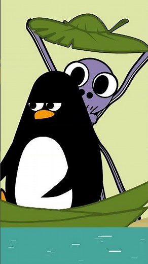 To hot for pinguïns 🛝 ☀️ 🏔️ #Clawlolo #Cartoonito #shorts