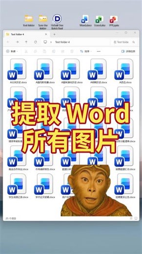 一键批量提取Word所有图片！素材收集技巧分享 整理文档配图、课件插图或项目资料！自动扫描多个Word文件，批量提取所有嵌入图片，保持原始高清画质。无需手动另存为，快速解放被文档“困住”的图片素材！#Word技巧 #图片提取 #办公效率 #素材管理 #批量处理 by:40805