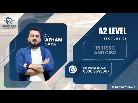 Lecture # 1 15.1 RISC and CISC ALEVEL CHAPTER # 15 HARDWARE