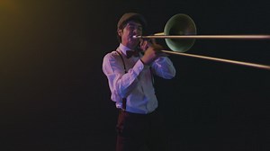 Inspired musician playing the trumpet - Free Stock Video